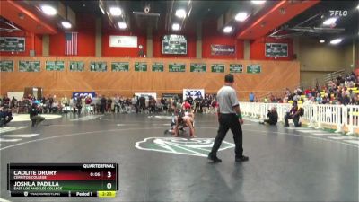 157 lbs Quarterfinal - Caolite Drury, Cerritos College vs Joshua Padilla, East Los Angeles College