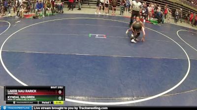 85 lbs Cons. Semi - Kyndal Halgren, Iron Co Wrestling Academy vs Laker Nau Rarick, WESTLAKE