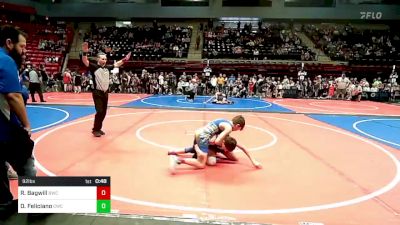 92 lbs Quarterfinal - Ryder Bagwill, Berryhill Wrestling Club vs Damien Feliciano, Claremore Wrestling Club