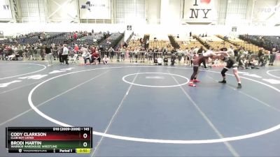 145 lbs Cons. Round 5 - Cody Clarkson, Club Not Listed vs Brodi Martin, Warrior Warehouse Wrestling