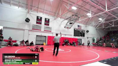 174 lbs Cons. Round 1 - Sergio Gutierrez, Santa Ana College vs Ian Brown, Sacramento City College