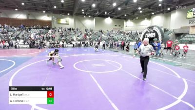 70 lbs Round Of 32 - Luke Hartzell, Golden Afro vs Alexavia Corona, Blazers WC