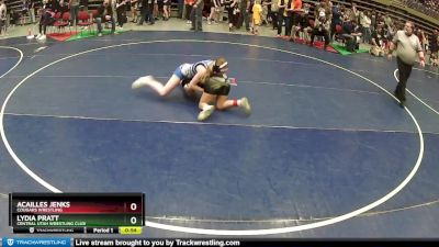 120 lbs Quarterfinal - Lydia Pratt, Central Utah Wrestling Club vs Acailles Jenks, Cougars Wrestling