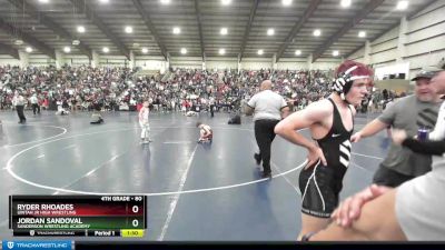 80 lbs Quarterfinal - Jordan Sandoval, Sanderson Wrestling Academy vs Ryder Rhoades, Uintah Jr High Wrestling