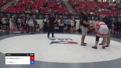 110 kg Cons Semis - Garett Kawczynski, Askren Wrestling Academy vs Jacob Levy, Tar Heel Wrestling Club