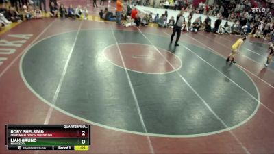 63 lbs Quarterfinal - Rory Shelstad, Centennial Youth Wrestling vs Liam Grund, Minnesota