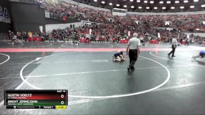 100 lbs Cons. Round 2 - Brent Jennejohn, Wausau West Warriors vs Austin Voeltz, St. Croix Central