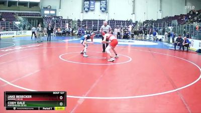 131 lbs Champ. Round 2 - Jake Besecker, Waverly Sr HS vs Cody Dale, Horseheads Sr HS