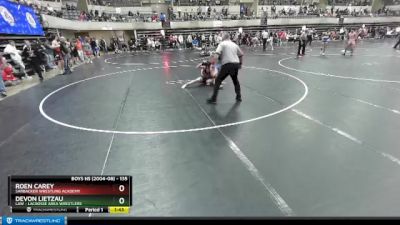 135 lbs Semifinal - Devon Lietzau, LAW - Lacrosse Area Wrestlers vs Roen Carey, Sarbacker Wrestling Academy