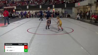 37 lbs Quarterfinal - Weston Leger, Laurel Matburners vs Tel Gierke, Miles City Wrestling Club
