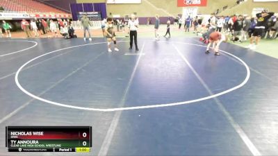 132 lbs Cons. Round 3 - Ty Annoura, Clear Lake High School Wrestling vs Nicholas Wise, Iowa