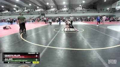 95 lbs Cons. Round 5 - Ava Rife, Palmyra Youth Wrestling Club-AAA vs Graesyn Miller, Open Mats Wrestling Club-AAA