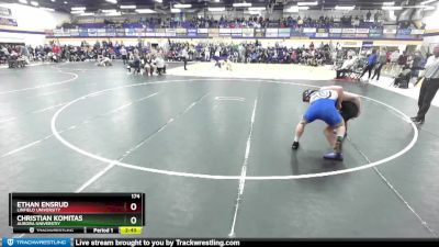 174 lbs Champ. Round 2 - Christian Komitas, Aurora Universtiy vs Ethan Ensrud, Linfield University