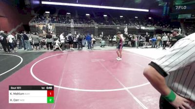 130 lbs Quarterfinal - Kane Mahlum, Rustler WC vs Haven Carr, Independent