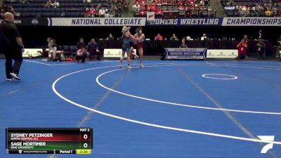 109 lbs Semifinal - Sydney Petzinger, North Central (IL) vs Sage Mortimer, King University