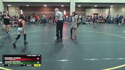 75 lbs Round 3 - Mason Mattevi, Gulf Coast Wrestling Club vs Hudson Juarez, ARES Wrestling