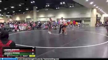 114 lbs Round 8 (10 Team) - Jasmine Serrano, Suncoast Gems vs Javanica Mickens, The Angels