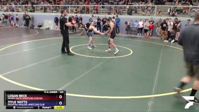 125 lbs X Bracket - Logan Beck, Valdez Youth Wrestling Club Inc. vs Titus Watts, Soldotna Whalers Wrestling Club