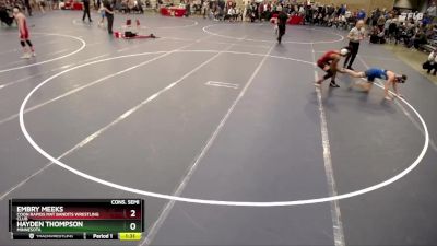 130 lbs Cons. Semi - Embry Meeks, Coon Rapids Mat Bandits Wrestling Club vs Hayden Thompson, Minnesota