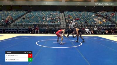 125 lbs 5th Place - Justin Portillo, Grand View vs Antonio Lorenzo, UN-California Poly