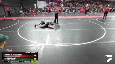 95 lbs Champ. Round 2 - Timothy Presteen, Shiocton Wrestling Club vs Austin Page, A-F Green Demons