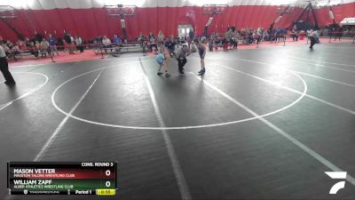 92 lbs Cons. Round 3 - Mason Vetter, Mauston Talons Wrestling Club vs William Zapf, Alber Athletics Wrestling Club