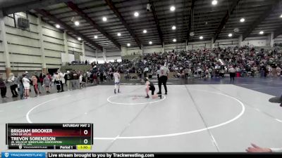 100 lbs Cons. Round 3 - Trevon Soreneson, Jr. Wildcat Wrestling Association (Richfield, UT) vs Brigham Brooker, Sons Of Atlas