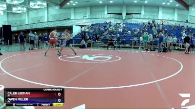 138 lbs Champ. Round 1 - Caleb Leeman, IN vs Owen Miller, MI