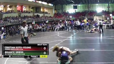 90 lbs Cons. Round 2 - Branick Griess, Jr. Viking Wrestling Club vs Cristian Soto-Young, Gering Wrestling Club