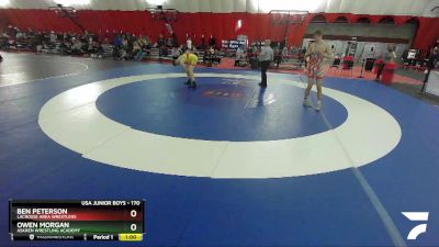 170 lbs Cons. Round 3 - Ben Peterson, LaCrosse Area Wrestlers vs Owen Morgan, Askren Wrestling Academy