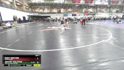 125 lbs Cons. Round 2 - Kody Kretzer, Unattached vs Gentry Walston, William Penn (Iowa)