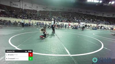 49 lbs Round Of 16 - Luke Brooks, Perkins vs Addisyn Crossett, Choctaw Ironman Youth Wrestling