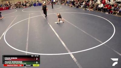 47-51 lbs Cons. Semi - Colin Sobon, Minnesota vs Mason Borowske, White Bear Lake Youth Wrestling