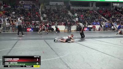 96 lbs Quarterfinal - Carson Akers, Dodge City Academy vs Colt Heston, Lawrence Elite Wrestling Club