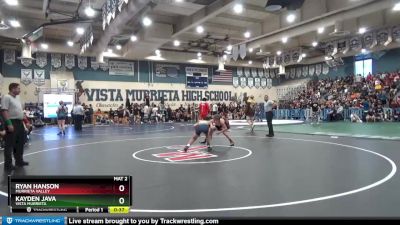 126 lbs 3rd Place Match - Ryan Hanson, Murrieta Valley vs Kayden Java, Vista Murrieta