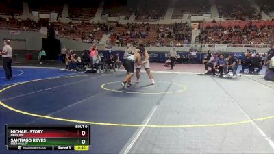 D3-285 lbs 5th Place Match - Santiago Reyes, Deer Valley vs Michael Story, Mesquite