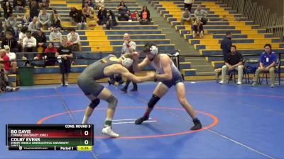 133 lbs Cons. Round 3 - Bo Davis, Corban University (Ore.) vs Colby Evens, Embry-Riddle Aeronautical University (Ariz.)