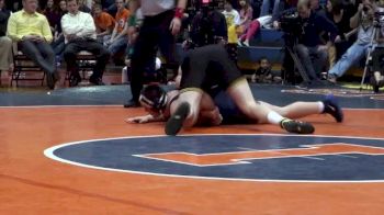 Bobby Telford pins and Iowa wins 25-12