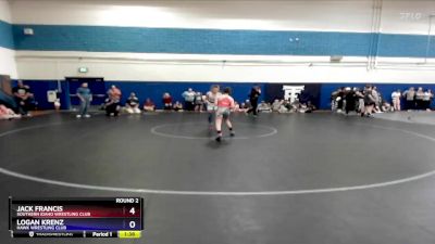 86 lbs Round 2 - Jack Francis, Southern Idaho Wrestling Club vs Logan Krenz, Hawk Wrestling Club