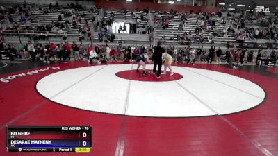 76 lbs Champ. Round 1 - Bo Geibe, MI vs Desarae Matheny, AK