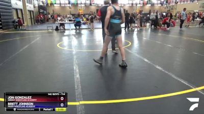 114 lbs Round 5 - Jon Gonzalez, Sebolt Wrestling Academy vs Brett Johnson, Moen Wrestling Academy