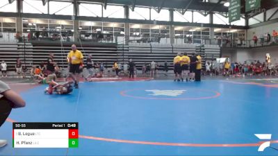 50-55 lbs Cons. Round 2 - Brycen Legue, STILLMAN VALLEY vs Hudsyn Pfanz, TJ Trained Wrestling