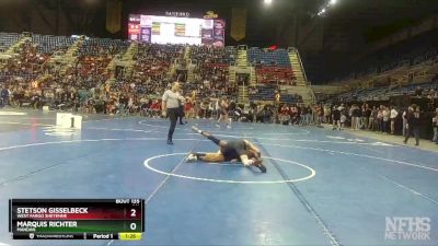 126 lbs Quarterfinal - Stetson Gisselbeck, West Fargo Sheyenne vs Marquis Richter, Mandan