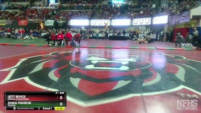 A - 205 lbs Champ. Round 1 - Durai Mahkuk, Polson vs Jett Boyce, Fergus (Lewistown)
