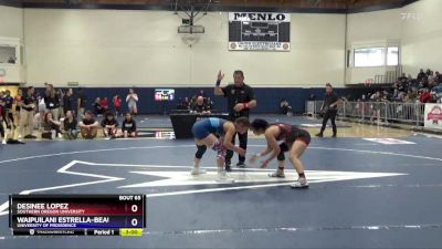 136 lbs Semifinal - Waipuilani Estrella-Beauchamp, University Of Providence vs Desinee Lopez, Southern Oregon University