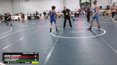 120 lbs Quarterfinal - Stone Redmon, Dundee Wrestling vs Jacob Thompson, Michigan Grappler RTC