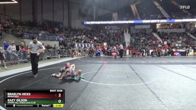 60 lbs Semifinal - Kazy Gilson, Spring Hill Wrestling Club vs Braelyn Hicks, Renegades