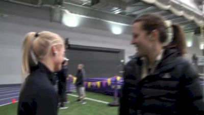 Christine Babcock and Baylee Mires after great DMR legs at 2013 MPSF Champs