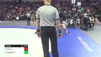 138 lbs Semifinal - Dario Lemus, Clovis (CS) vs Grigor Cholakyan, St John Bosco (SS)