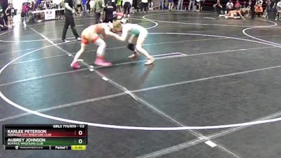 113 lbs Quarterfinal - Karlee Peterson, Nebraska City Wrestling Club vs Aubrey Johnson, Beatrice Wrestling Club